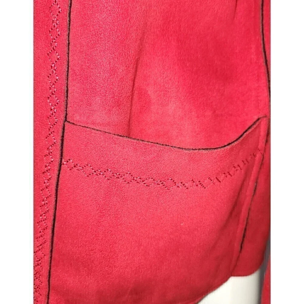 Alfred Dunner Zipped Brushed Suede Fleece Blazer - Size 8P